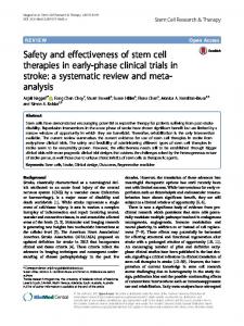 Safety and effectiveness of stem cell therapies in ... - BioMed Central