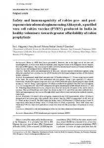 Safety and immunogenicity of rabies pre- and post