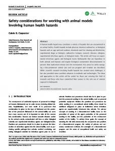 Safety considerations for working with animal ... - Wiley Online Library