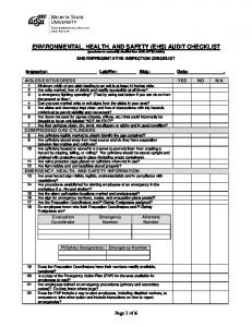 SAFETY INSPECTION CHECKLIST