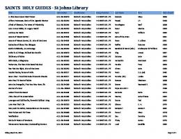 SAINTS HOLY GUIDES - St Johns Library