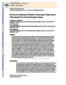 Salinity and Temperature Effects on Physiological Responses of Vibrio ...