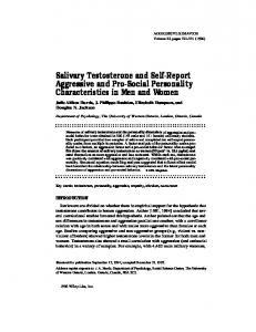 Salivary Testosterone and Self-Report Aggressive and ... - CiteSeerX