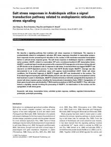 Salt stress responses in Arabidopsis utilize a signal ... - BioMedSearch