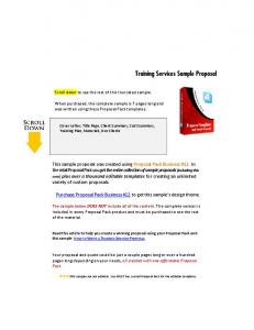 Sample Business Proposal - Proposal Kit