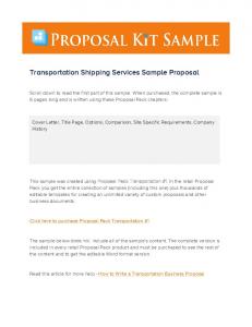 Sample Business Proposal - Proposal Kit