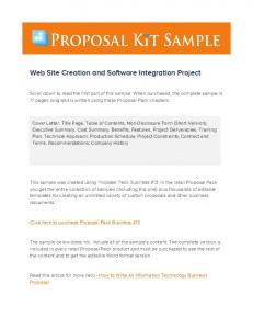 Sample Business Proposal - Proposal Kit