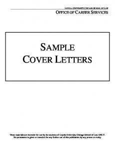 SAMPLE COVER LETTERS