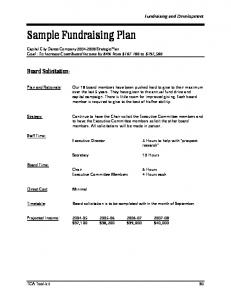 Sample Fundraising Plan