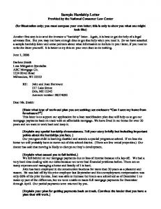 Sample Hardship Letter