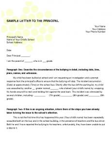 Sample Letter to School 1