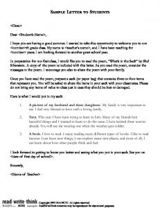 Sample Letter to Students