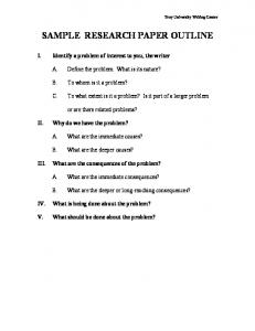 SAMPLE RESEARCH PAPER OUTLINE