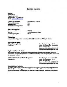 Sample Resume