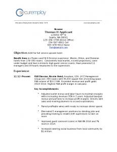 Sample Resume