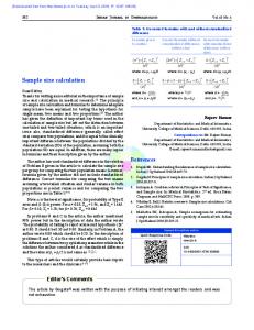 Sample size calculation