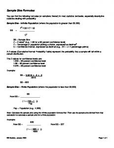 Sample Size Formulas - Williamgodden.com