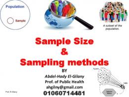 Sample Size & Sampling methods