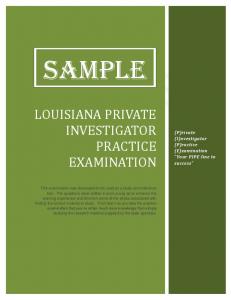 Sample Test Questions - State Private Investigator Practice ...