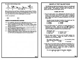 SAMPLE TEST QUESTIONS