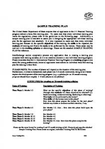 SAMPLE TRAINING PLAN