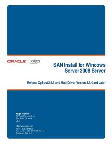 SAN Install for Windows Server 2008 R2 Hosts - Oracle ...