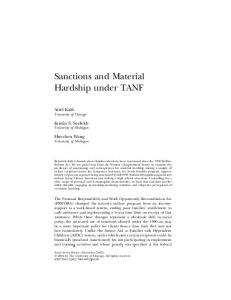 Sanctions and Material Hardship under TANF - UM Personal World ...