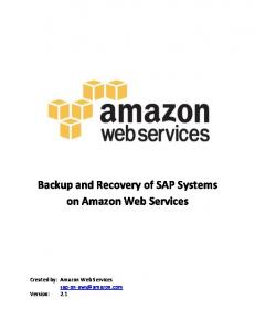 SAP on AWS Backup and Recovery Guide