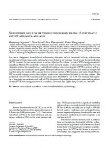 Sarcoidosis and risk of venous thromboembolism: A ... - Mattioli 1885