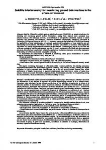 Satellite interferometry for monitoring ground deformations ... - CiteSeerX