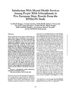 Satisfaction With Mental Health Services Among ...