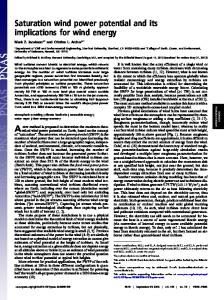 Saturation wind power potential and its implications for wind energy