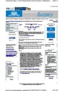 Sayfa 1 / 1 International Surgery - A Rare Finding During a Common ...