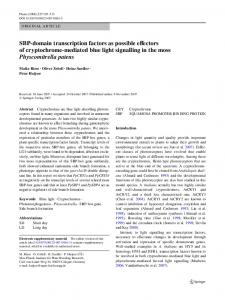 SBP-domain transcription factors as possible ... - BioMedSearch