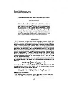 SCALAR CURVATURE AND MINIMAL VOLUMES 1 ... - MathNet