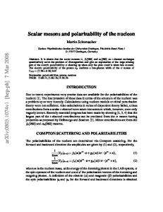 Scalar mesons and polarizability of the nucleon