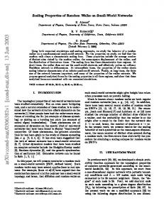 Scaling Properties of Random Walks on Small-World Networks