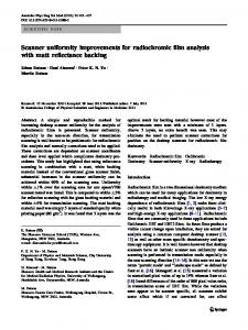 Scanner uniformity improvements for radiochromic film ... - Springer Link