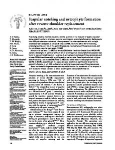 Scapular notching and osteophyte formation after reverse shoulder ...