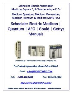 Schneider Modicon TSX Series - Modicon PLC