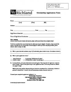 Scholarship Application Form