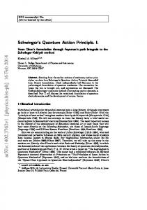 Schwinger's Quantum Action Principle. I