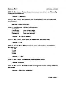 Science Bowl Questions/Answers for General Science