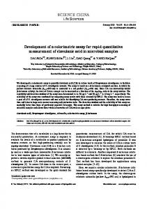 SCIENCE CHINA Development of a colorimetric assay ... - Springer Link