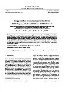 SCIENCE CHINA Energy evolution in complex impacts ... - Springer Link