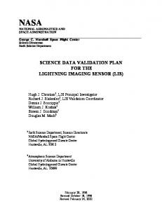 science data validation plan for the lightning imaging sensor (lis)