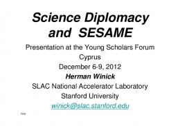 Science Diplomacy and SESAME