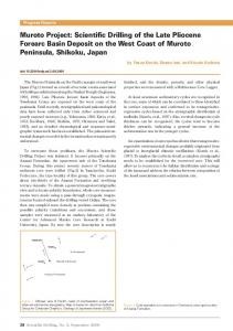 Scientific Drilling of the Late Pliocene Forearc Basin Deposit on the ...