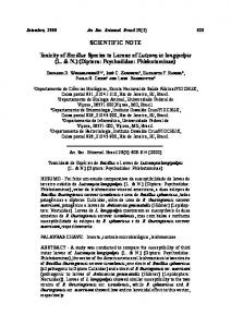 SCIENTIFIC NOTE Toxicity of Bacillus Species to Larvae of ... - Scielo.br