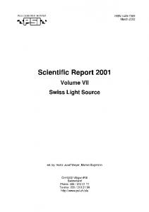 Scientific Report 2001